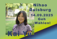 „Nihao – Hallo Duisburg“ – Kai Yu wartet auf Ihre Stimmen